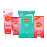 Lume Peony Rose smooth solid stick provides aluminum-free odor control.