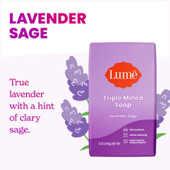 Lume Lavender Sage Acidified Body Wash Mini pictured for refreshing cleanse