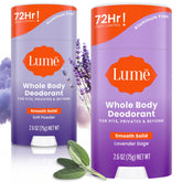 Lume smooth solid stick application showing easy glide for all-over odor control.