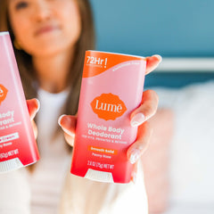 Lume triple milled soap bar in peony rose for gentle cleansing