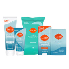 Lume starter pack unscented deodorants for all-day odor control.