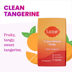 Lume triple milled bar soap lather showing rich, long-lasting foam for smooth cleansing