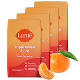 Lume triple milled bar soap packaging showcasing premium design for gifting and daily cleansing