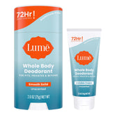 Lume tube mini application demonstrates portable odor control for on-the-go use.