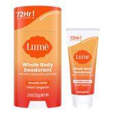 Lume Whole Body Deodorant invisible cream tube mini in use for all-over odor control