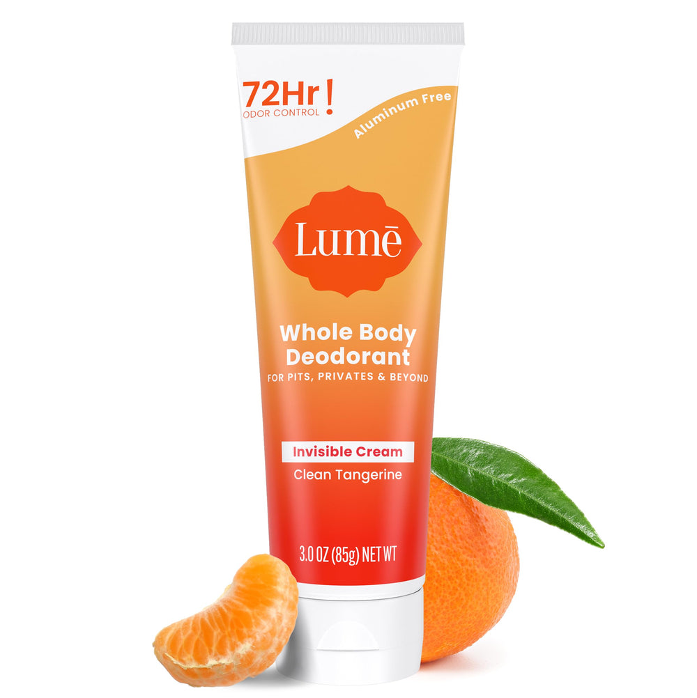 Lume Whole Body Deodorant invisible cream tube for all-day odor control.