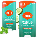 Lume Minted Cucumber deodorant stick delivers all-day odor control.