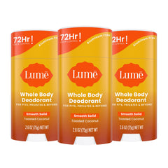Lume triple-pack front view shows packaging and value for cost-conscious shoppers.
