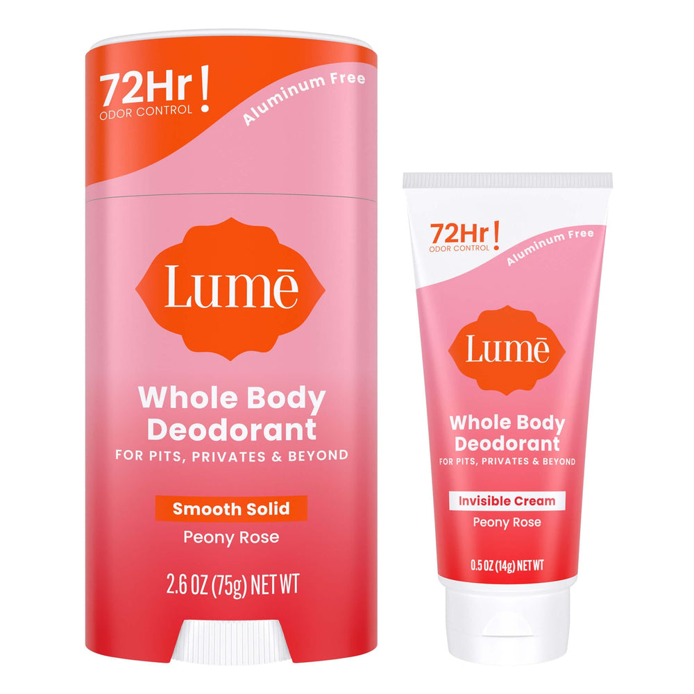 Lume solid-stick peony-rose for all-day odor control on body