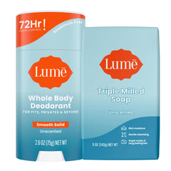 Lume unscented deodorant stick with 72-hour odor control