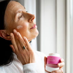 Lumene Nordic Bloom lingonberry extract close-up highlighting elasticity.