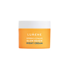 Lumene Nordic-C Valo night cream tube ready for night-time hydration and radiance boost.