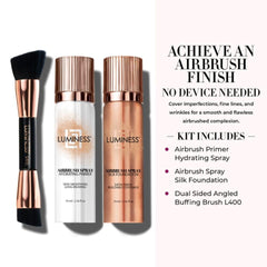 LUMINESS dual-sided angled buffing brush L400 enables precise blending.