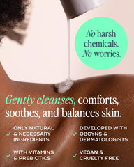 Luna Daily Feminine Wash packaging box on display emphasizes sensitive-skin care.