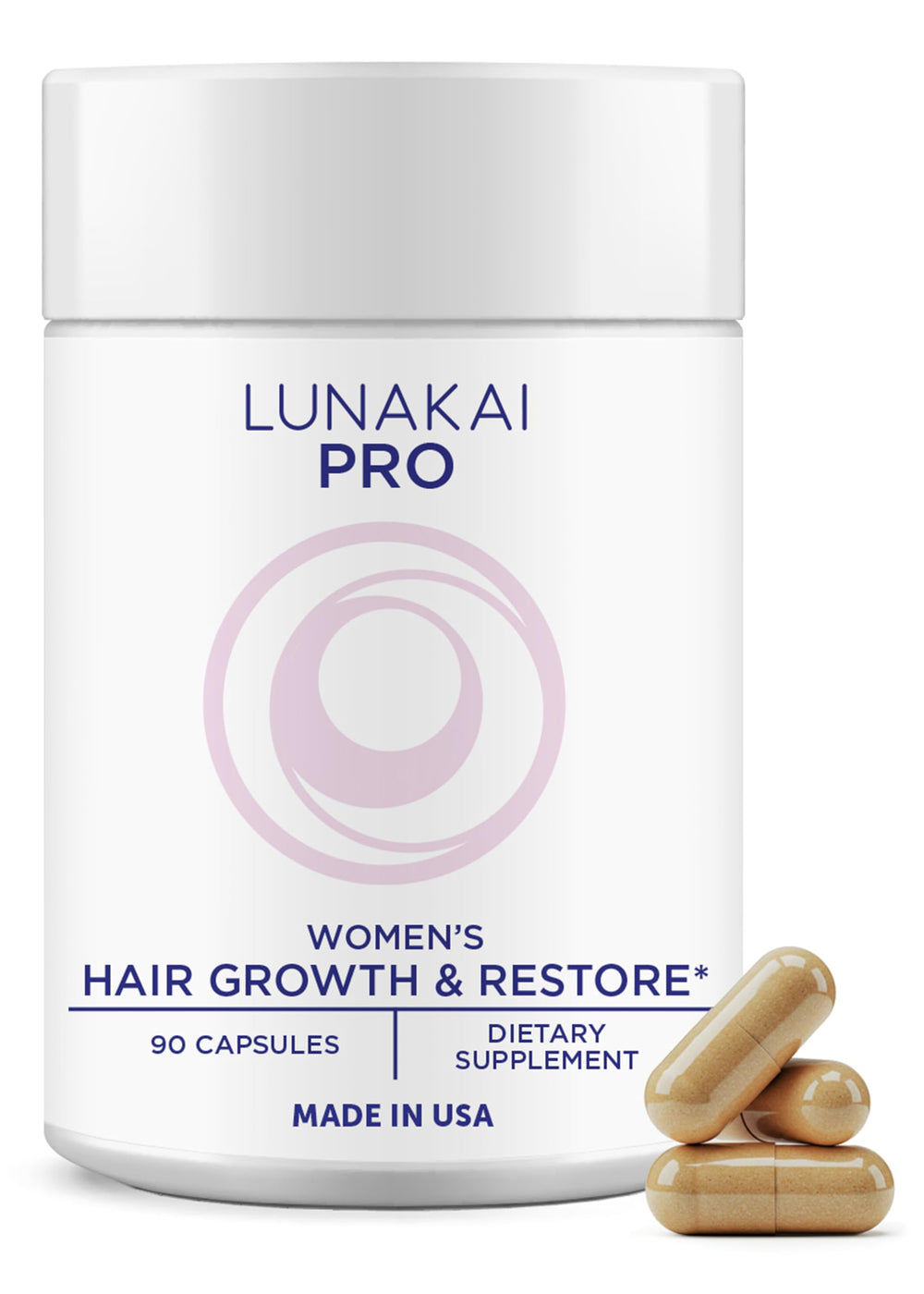 Lunakai PRO bottle-pour demonstrates daily hair-growth support for thicker hair