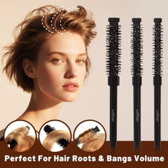 LuottsCare round brush used on short hair to shape bangs precisely
