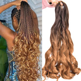 Luoyudu French curly braiding hair 24in, T430, eight-pack for protective styles