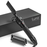 LURA hot comb with digital display shows precise heat control for safe styling.