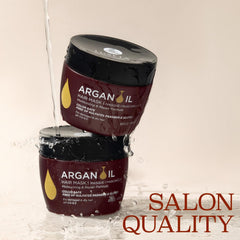 Luseta Argan Oil Hair Mask hands applying demonstrates easy weekly treatment