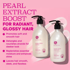 Luseta glossy pearl conditioner routine close-up demonstrates detangling ease and moisture retention.