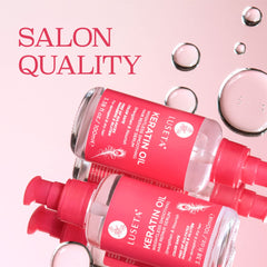 Luseta Keratin Hair Oil Serum on dry hair ends for conditioning and shine