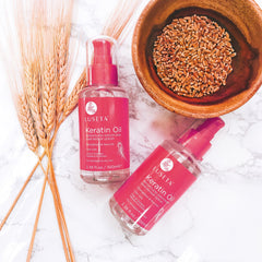 Luseta Keratin Hair Oil Serum used on towel-dried hair for mid to end application
