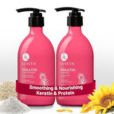 Luseta keratin shampoo bottle front for color-treated hair cleansing and smoothing.