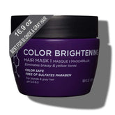 Luseta Purple Hair Mask bottle pour demonstrates color-brightening hydration.