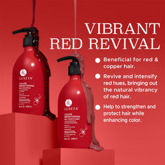 Luseta red hair color-brilliance close-up emphasizing long-lasting red radiance