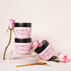 Luseta rose oil hair mask routine shot suggests easy detangling and softer texture