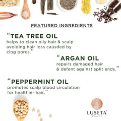 Luseta Tea Tree & Argan Oil formula with tea tree focus supports hydration.