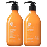 Luseta turmeric collagen shampoo bottle-front view highlighting thickening formula for fuller hair