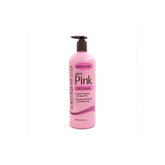 Luster's Pink Oil Moisturizer bottle-front shows lightweight hydration for dry hair.