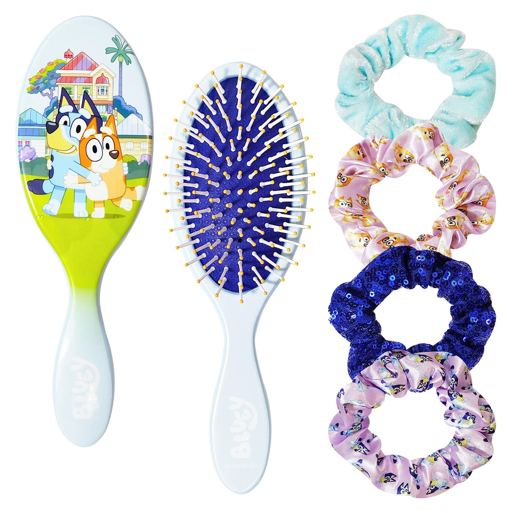 LUV HER Bluey hair brush 9-inch front view for gentle detangling in kids' routines.