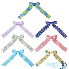 LUV HER Bluey printed bow adds playful gingham charm to school outfits.