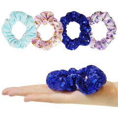 LUV HER Bluey scrunchie sky-blue provides gentle stretch for secure ponytails.