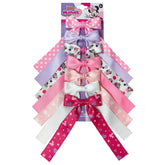 LUV HER Disney Minnie printed long tail bows front view for wearable everyday charm