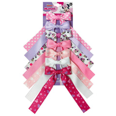 LUV HER Disney Minnie printed long tail bows front view for wearable everyday charm