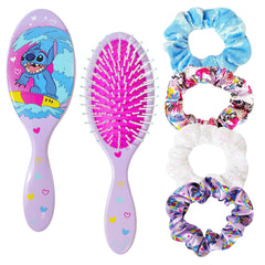 LUV HER Stitch hairbrush 9inch front view for gentle detangling and soft cushion.
