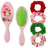LUV HER Strawberry Shortcake hairbrush close-up showing gentle detangling for kids.