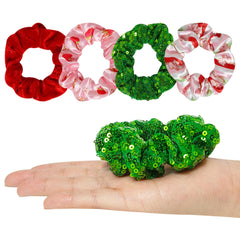 LUV HER Strawberry Shortcake scrunchies piled for colorful styling options.