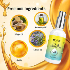 Luv Me Care Biotin Hair Growth Oil being applied to hair for smoother, shinier texture.