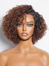 Luvme Hair 8in kinky curly ombre bob wig cover shows natural silhouette for everyday style