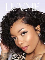 LUVME HAIR 8-inch curly wig HD lace blends with skin tone