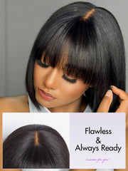 LUVME HAIR bangs blunt-cut wig offers instant, easy styling
