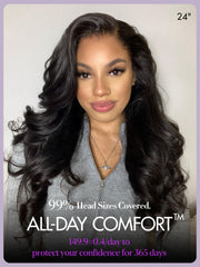 LUVME HAIR glueless secure fit image highlights effortless application and removal