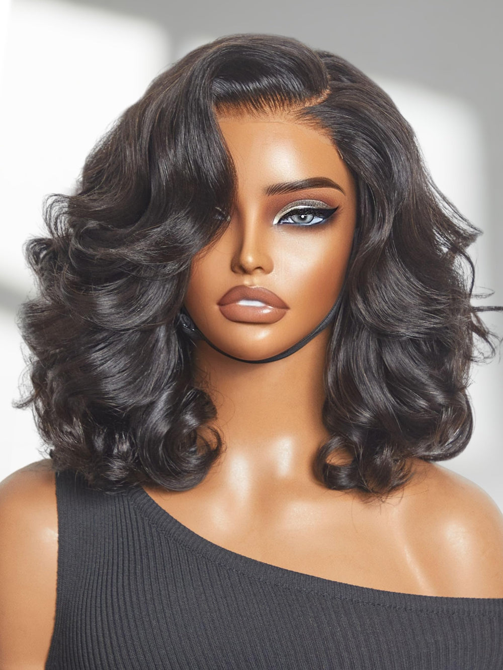 LUVME HAIR loose wave lace-front 14inch wig offers natural movement for daily styling.
