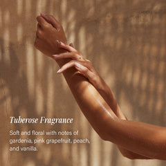 Lux Unfiltered N°16 Opulent Shower Oil jojoba-avocado-grapeseed blend nourishes skin during bath.