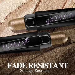 LUXAZA PRO brown neutral eyeshadow tip closeup highlighting creamy texture