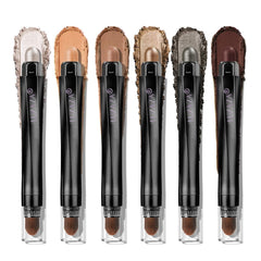 LUXAZA PRO neutral brown eyeshadow stick swatch shows rich pigment for smooth shading and easy blending.